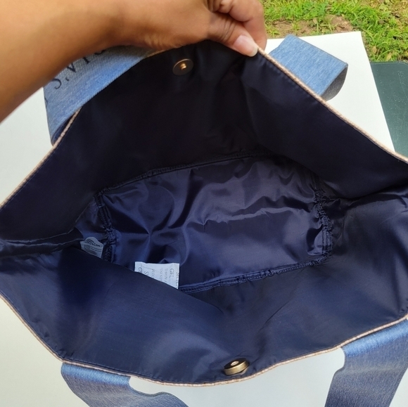 Victoria's Secret NWT tote Bag Wicker Tan blue logo. - Picture 11 of 11